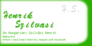 henrik szilvasi business card